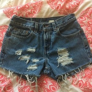 Levi's distressed cutoff denim shorts 3/XS